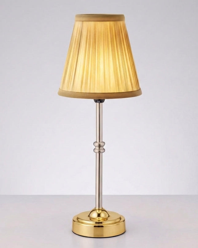 Bezprzewodowa lampa stołowa LED w retro designie z kryształowymi akcentami, oferująca regulację  4