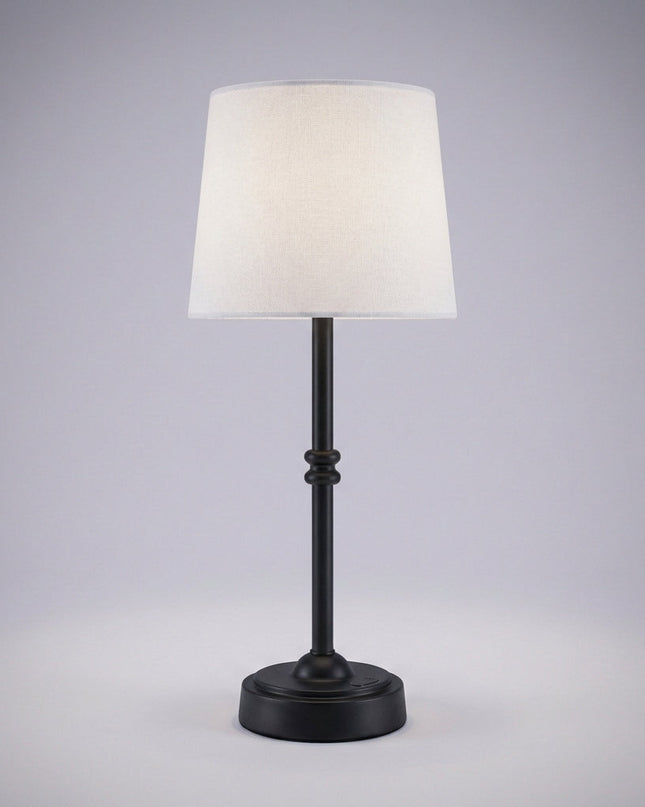 Bezprzewodowa lampa stołowa LED w retro designie z kryształowymi akcentami, oferująca regulację  5