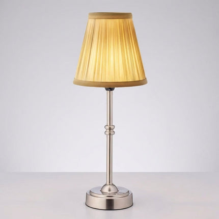 Bezprzewodowa lampa stołowa LED w retro designie z kryształowymi akcentami, oferująca regulację  6