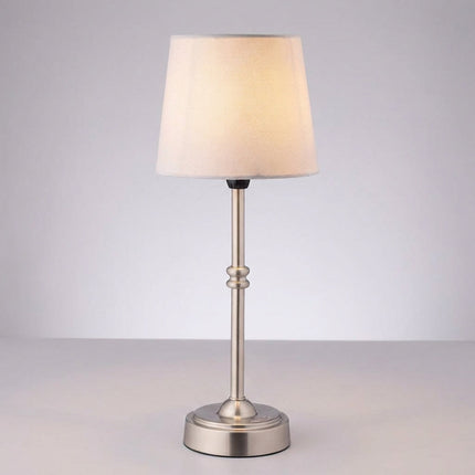 Bezprzewodowa lampa stołowa LED w retro designie z kryształowymi akcentami, oferująca regulację  7