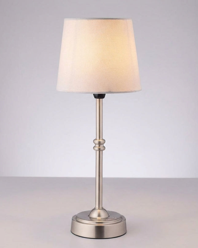 Bezprzewodowa lampa stołowa LED w retro designie z kryształowymi akcentami, oferująca regulację  7