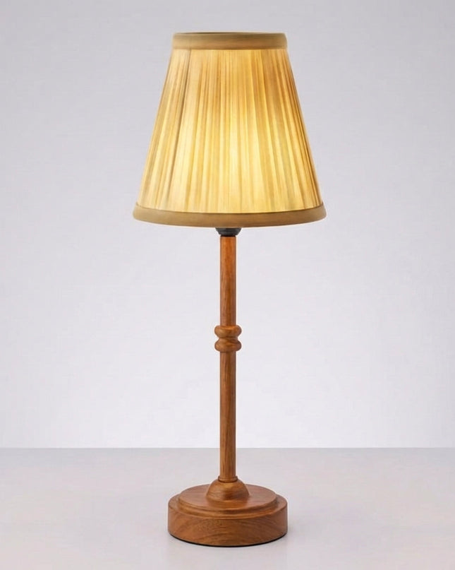 Bezprzewodowa lampa stołowa LED w retro designie z kryształowymi akcentami, oferująca regulację  8