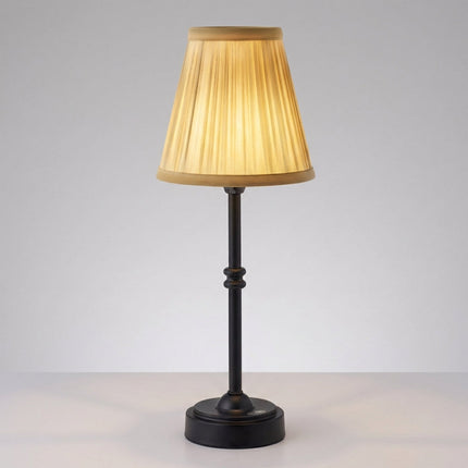 Bezprzewodowa lampa stołowa LED w retro designie z kryształowymi akcentami, oferująca regulację  9