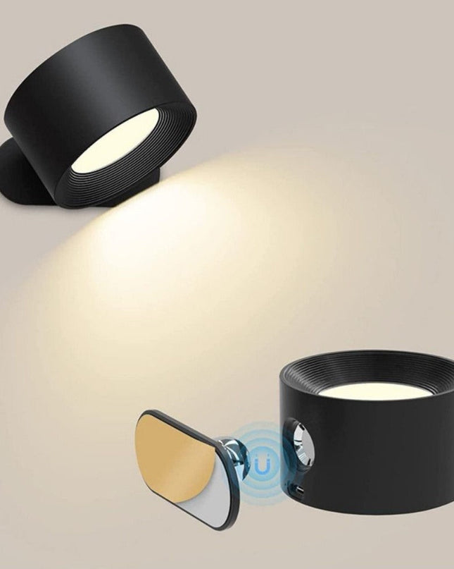 Bezprzewodowa lampa ścienna z obrotem 360° i ściemnialną diodą LED – akumulatorowa, minimalistyczna konstrukcja 5