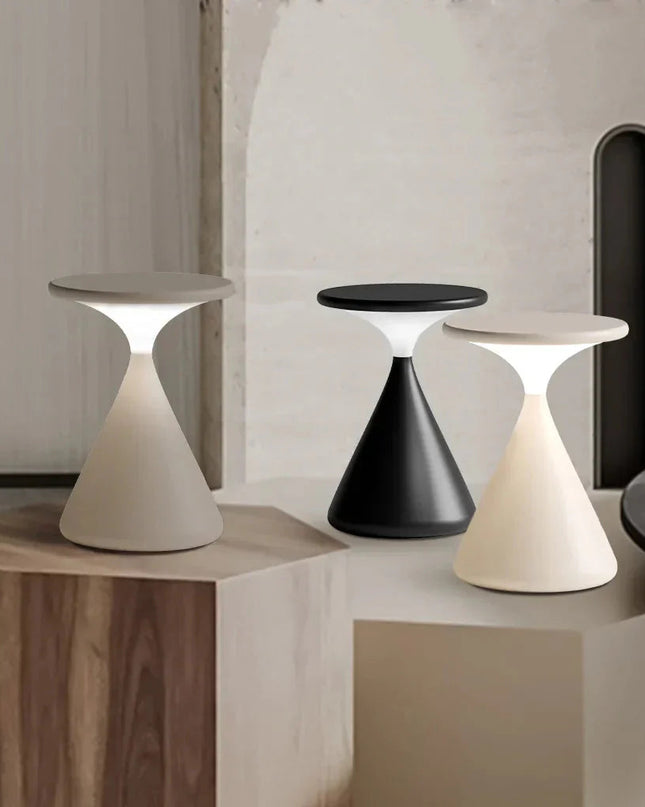 Bezprzewodowa lampa stołowa w kształcie klepsydry – Nowoczesny design i funkcjonalność 1