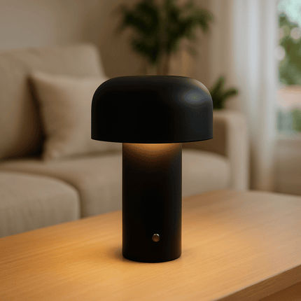 Bezprzewodowa metalowa lampa stołowa z przyciemnianą diodą LED i akumulatorem 6