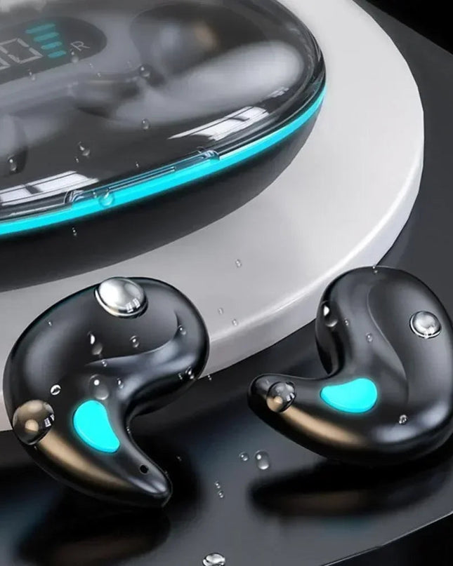 Bezprzewodowe słuchawki douszne Bluetooth z mikrofonem pojemnościowym zapewniającym czysty dźwięk – lekka konstrukcja douszna 1