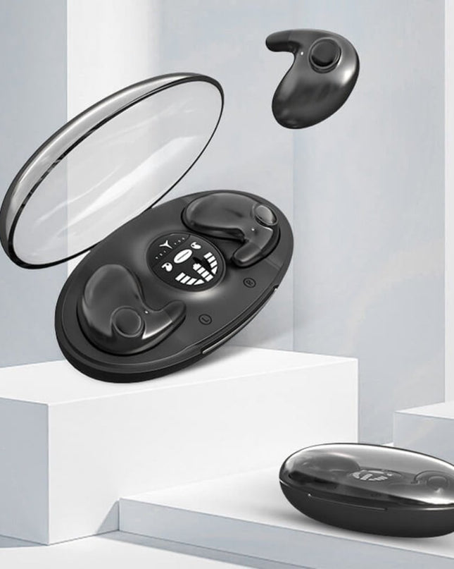 Bezprzewodowe słuchawki douszne Bluetooth z redukcją szumów i wodoodporną konstrukcją – słuchawki douszne z obudową LED 4