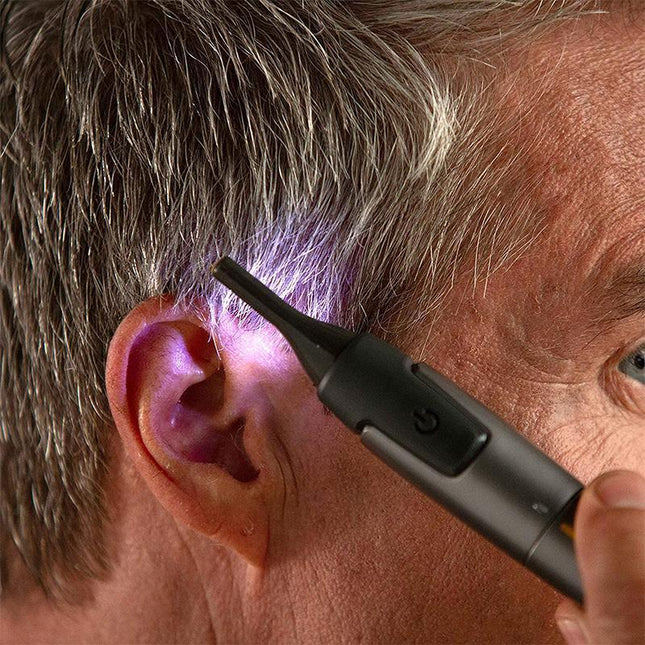 Bezprzewodowy Trymer do Brody z Mikroostrzami i LED – Szary, Precyzyjne Strzyżenie w Trudno Dostępnych Miejscach 4