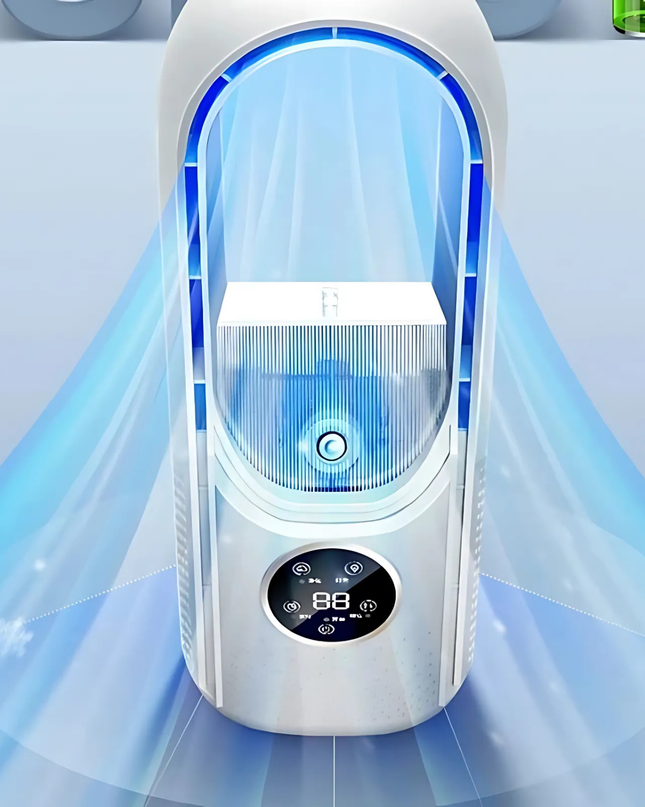 Bezwirnikowy Nawilżający Wentylator z Timerem 0