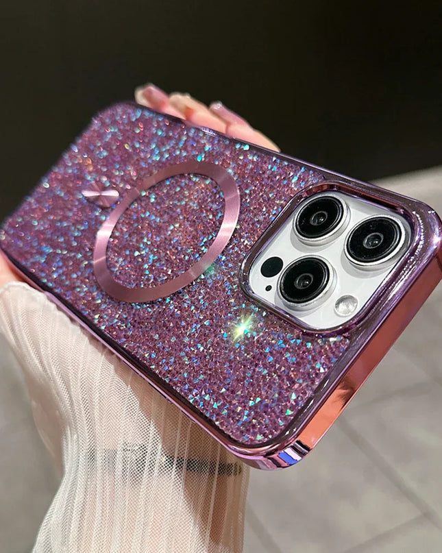 Błyszczące magnetyczne etui na iPhone'a – odporne na wstrząsy i stylowe do iPhone'a 13 i 14, lekkie z błyszczącym wykończeniem 0