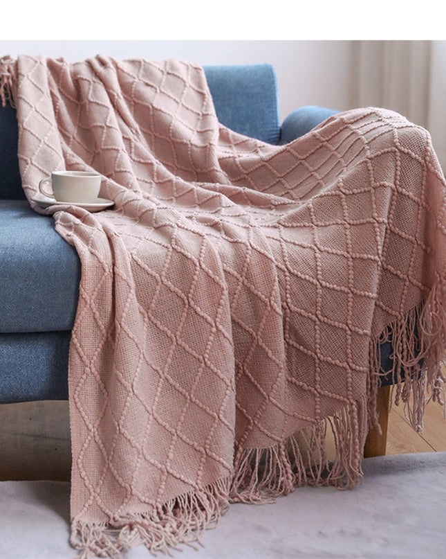 BohoBreeze | Dzianinowy koc z frędzlami 4