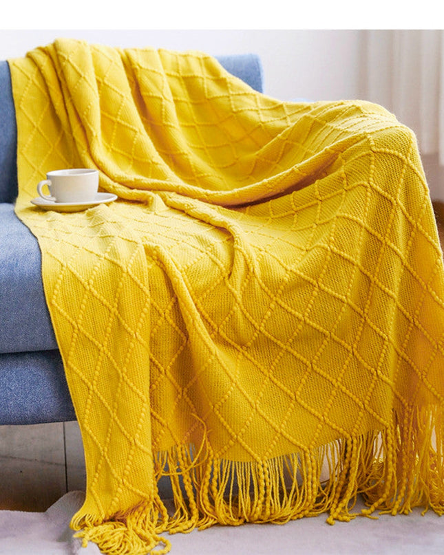 BohoBreeze | Dzianinowy koc z frędzlami 5