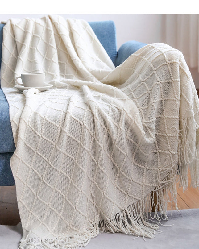 BohoBreeze | Dzianinowy koc z frędzlami 7