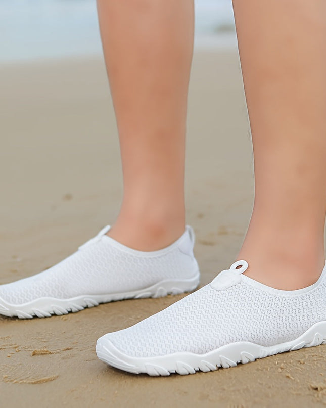 Buty do wody dla kobiet z cholewką z siateczki, szybkoschnącą i oddychającą, z antypoślizgową gumową podeszwą – idealne buty na plażę i do pływania 2