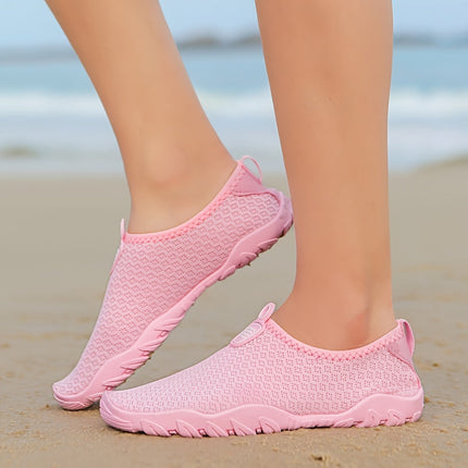 Buty do wody dla kobiet z cholewką z siateczki, szybkoschnącą i oddychającą, z antypoślizgową gumową podeszwą – idealne buty na plażę i do pływania 8