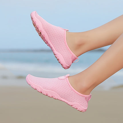 Buty do wody dla kobiet z cholewką z siateczki, szybkoschnącą i oddychającą, z antypoślizgową gumową podeszwą – idealne buty na plażę i do pływania 9