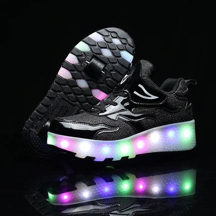 Buty dziecięce z diodami LED i kółkami – łatwe zapięcie na rzepy do aktywnej zabawy 10