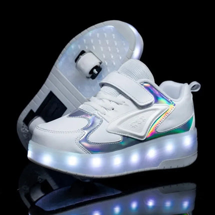 Buty dziecięce z diodami LED i kółkami – łatwe zapięcie na rzepy do aktywnej zabawy 13