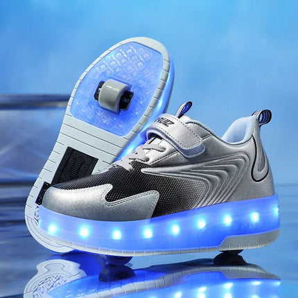 Buty dziecięce z diodami LED i kółkami – łatwe zapięcie na rzepy do aktywnej zabawy 9