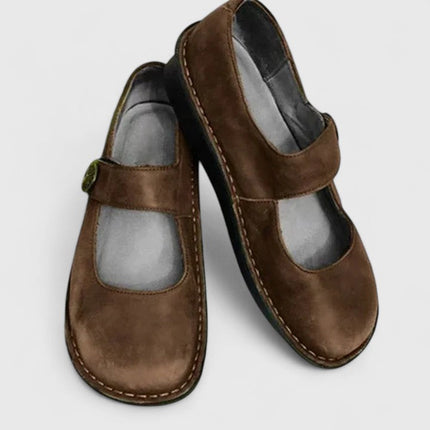 Buty ortopedyczne dla kobiet z regulowanym paskiem i amortyzowaną wkładką – klasyczny design z okrągłymi noskami 2