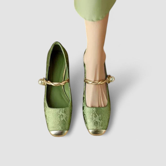 Buty ortopedyczne z niskim, blokowym obcasem – skórzany design inspirowany stylem vintage, zapewniający wygodę i styl 2