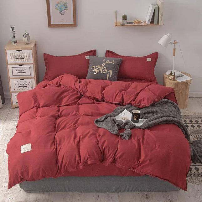 CalmCover | Komplet poszewek na kołdrę od pojedynczej do królewskiej w jednolitym kolorze niebieskim 4