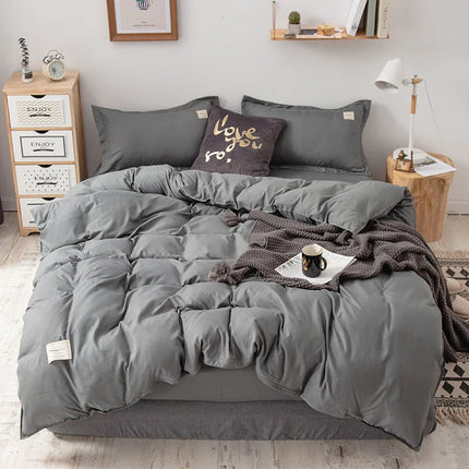 CalmCover | Komplet poszewek na kołdrę od pojedynczej do królewskiej w jednolitym kolorze niebieskim 6