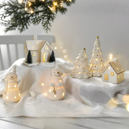 Ceramiczna lampa wioskowa z atmosferycznym oświetleniem, dostępna w formie 3, 5 lub 8 5