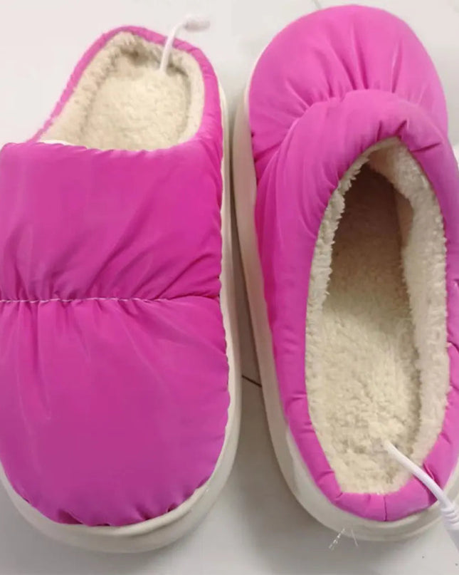 Ciepłe Elektryczne Kapcie z Miękkiego Pluszu na Zimę – Uniwersalny Rozmiar, Komfortowe i Wygodne 4