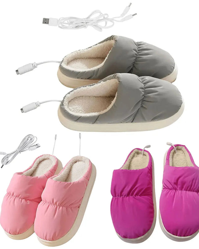Ciepłe Elektryczne Kapcie z Miękkiego Pluszu na Zimę – Uniwersalny Rozmiar, Komfortowe i Wygodne 6