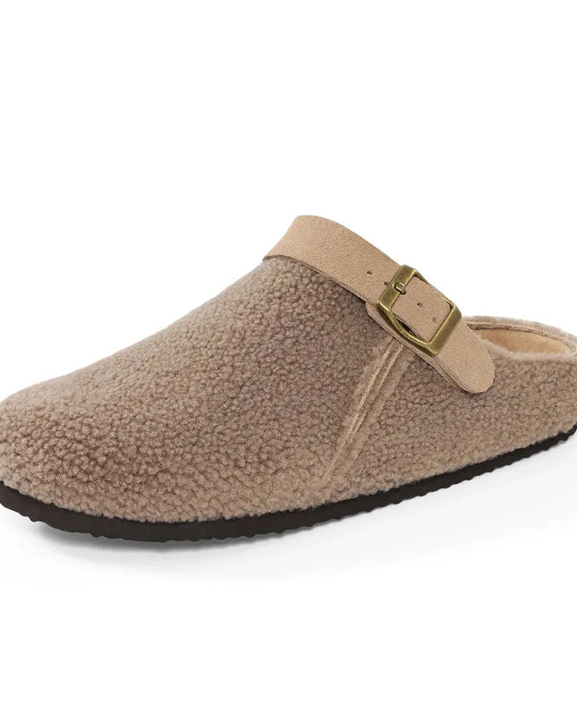 Ciepłe Regulowane Futrzane Kapcie Damskie z Korkową Podeszwą – Wygodne i Stylowe do Użytku w Domu 0