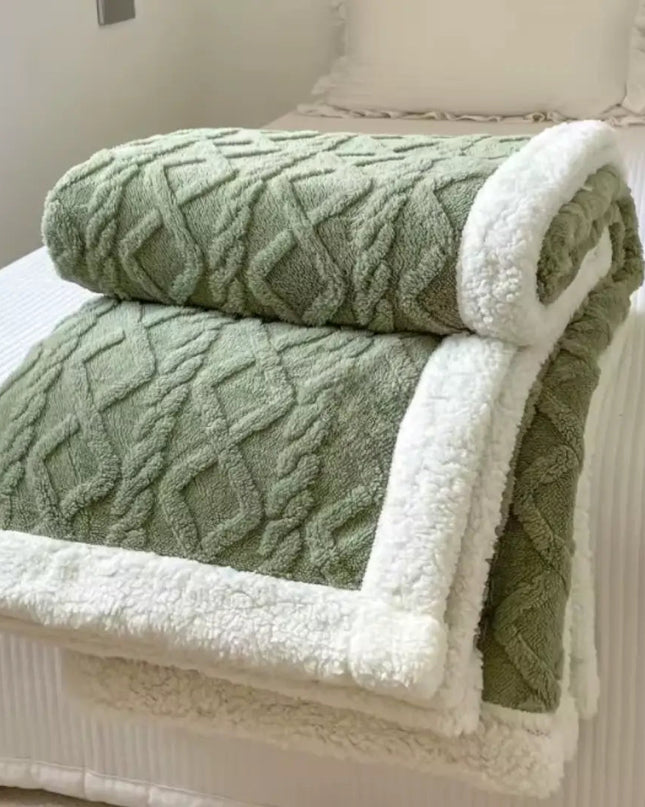 Ciepły Koc Dwuwarstwowy Polarowy Sherpa, Miękki i Lekki, Idealny na Chłodne Wieczory, Do Wystroju Wnętrz 1