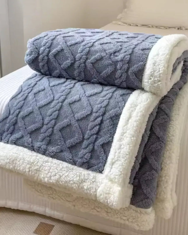 Ciepły Koc Dwuwarstwowy Polarowy Sherpa, Miękki i Lekki, Idealny na Chłodne Wieczory, Do Wystroju Wnętrz 4