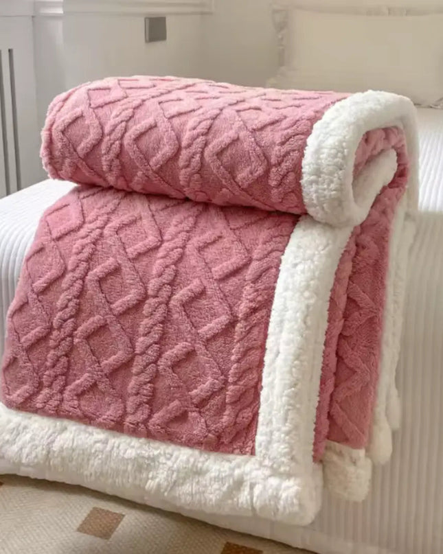 Ciepły Koc Dwuwarstwowy Polarowy Sherpa, Miękki i Lekki, Idealny na Chłodne Wieczory, Do Wystroju Wnętrz 7