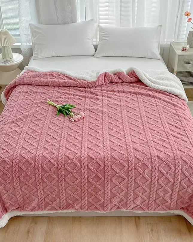 Ciepły Koc Dwuwarstwowy Polarowy Sherpa, Miękki i Lekki, Idealny na Chłodne Wieczory, Do Wystroju Wnętrz 8