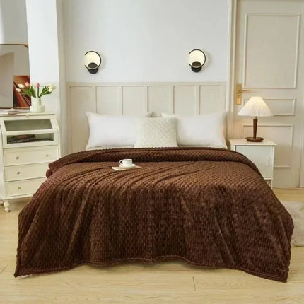 Ciepły Koc z Polaru Koralowego w Klasyczny Wzór w Kratkę – Idealny na Sofę i Łóżko, 100x150 cm, 150x200 cm, 180x200 cm, 200x230 cm 1