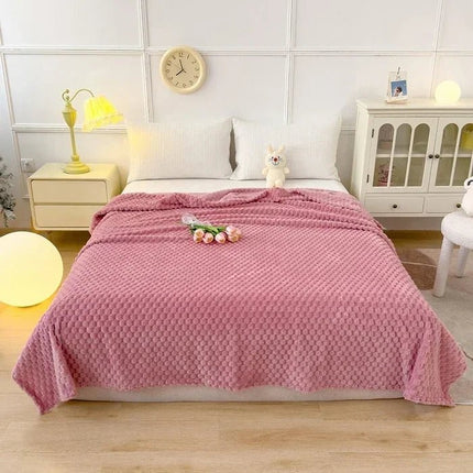 Ciepły Koc z Polaru Koralowego w Klasyczny Wzór w Kratkę – Idealny na Sofę i Łóżko, 100x150 cm, 150x200 cm, 180x200 cm, 200x230 cm 11