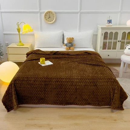 Ciepły Koc z Polaru Koralowego w Klasyczny Wzór w Kratkę – Idealny na Sofę i Łóżko, 100x150 cm, 150x200 cm, 180x200 cm, 200x230 cm 13