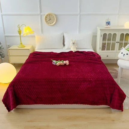 Ciepły Koc z Polaru Koralowego w Klasyczny Wzór w Kratkę – Idealny na Sofę i Łóżko, 100x150 cm, 150x200 cm, 180x200 cm, 200x230 cm 14