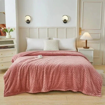 Ciepły Koc z Polaru Koralowego w Klasyczny Wzór w Kratkę – Idealny na Sofę i Łóżko, 100x150 cm, 150x200 cm, 180x200 cm, 200x230 cm 4