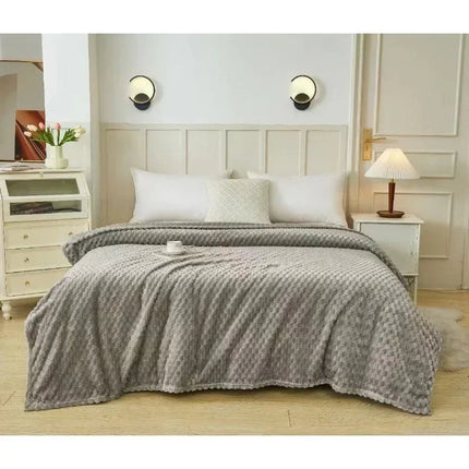 Ciepły Koc z Polaru Koralowego w Klasyczny Wzór w Kratkę – Idealny na Sofę i Łóżko, 100x150 cm, 150x200 cm, 180x200 cm, 200x230 cm 5