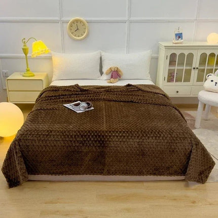 Ciepły Koc z Polaru Koralowego w Klasyczny Wzór w Kratkę – Idealny na Sofę i Łóżko, 100x150 cm, 150x200 cm, 180x200 cm, 200x230 cm 7