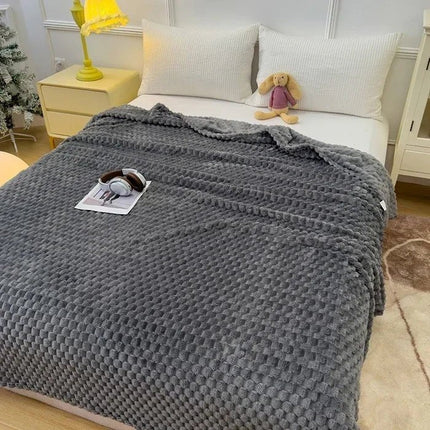 Ciepły Koc z Polaru Koralowego w Klasyczny Wzór w Kratkę – Idealny na Sofę i Łóżko, 100x150 cm, 150x200 cm, 180x200 cm, 200x230 cm 9