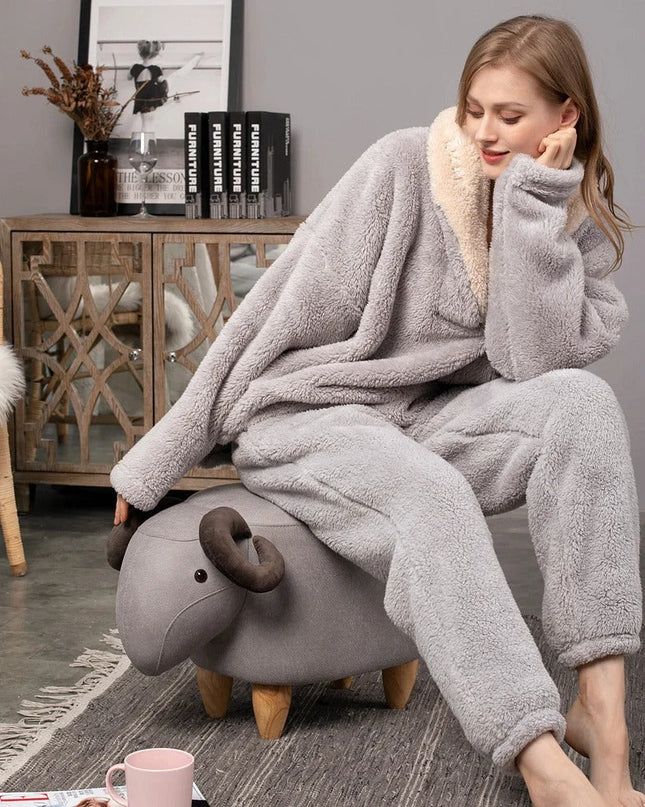 CozyFleece – Miękki, 2-częściowy zestaw odzieży domowej – Wygodna damska piżama na relaksujące dni 2