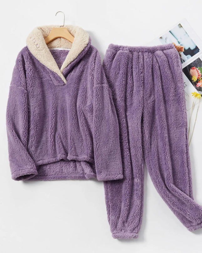 CozyFleece – Miękki, 2-częściowy zestaw odzieży domowej – Wygodna damska piżama na relaksujące dni 4