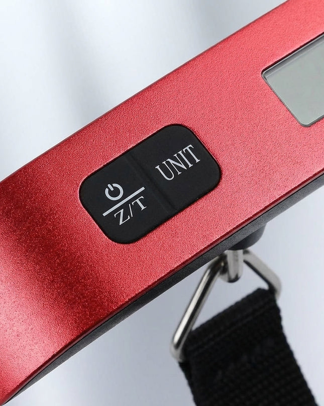 Cyfrowa waga do bagażu z podświetlanym wyświetlaczem LCD i gumowym uchwytem – przenośne narzędzie do ważenia bagażu, udźwig 50 kg 3