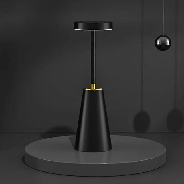 Czarna Bezprzewodowa Lampa Stołowa LED z Dotykowym Sterowaniem i Regulacją Jasności do Salonów i Sypialni 2