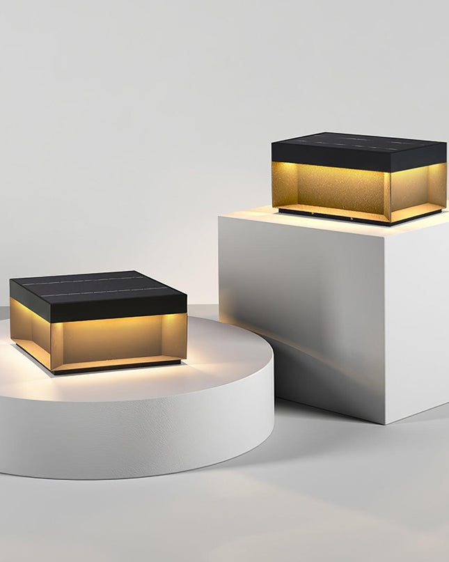 Czarna Lampa Ogrodowa LED Solarna IP65 – Wodoodporna Latarnia do Oświetlenia Ogrodu i Tarasu 1