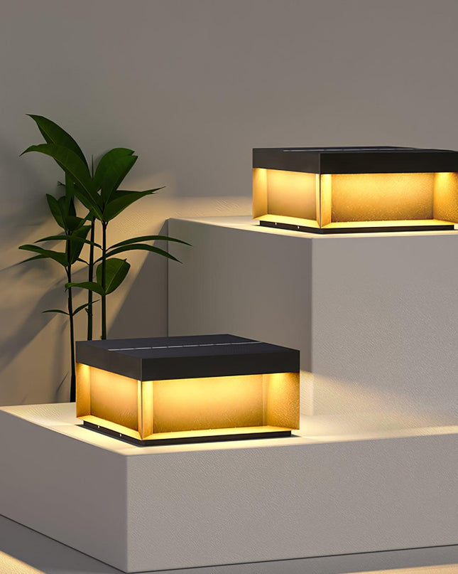 Czarna Lampa Ogrodowa LED Solarna IP65 – Wodoodporna Latarnia do Oświetlenia Ogrodu i Tarasu 2